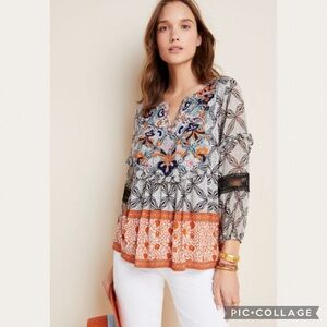 :Price Firm: Anthropologie Terri Embroidered Top